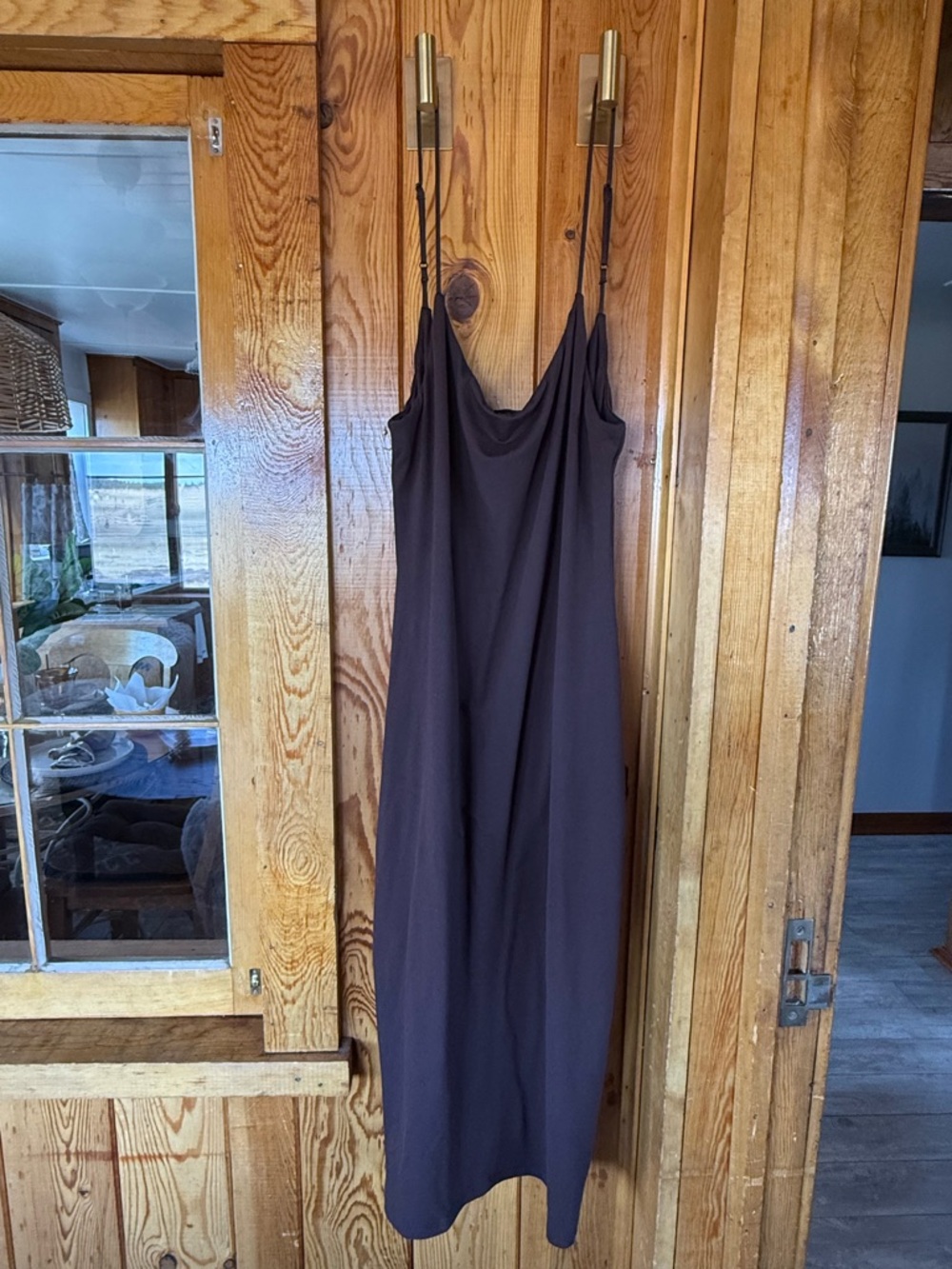 Quince Simple Brown Slip Dress